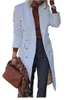 Womens Wool Blends autumn and winter long woolen womens coat with multi button jacket 231114