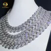 16.5mm Uomo Donna Fine Aaaaa + Cubic Zirconia Catena a maglia cubana Collana con diamanti taglio marquise completo Cz Gioielli Hip Hop