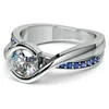 Anneaux de mariage Huitan classique cubique zircone désherbage bague de mariée conception unique bleu CZ élégant noble proposition pour petite amie beau cadeau