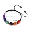 Bettelarmbänder Natürlicher Bergkristall Geflochtenes Armband Armreif Reiki Amethyst Tigerauge Quadratisch Buntes Yoga Chakra Gesunde Frauen Männer