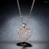 Pendant Necklaces Crystal Wedding Jewelry Heart Necklace For Women Love Statement Valentine 's Day