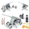 Blocks Military German Army 88 FLAK Artillery Building Block Soldier WW2 Figures Battlefield Antitank Weapons Model Child Gift Boy Toy 231114