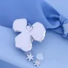 Stud Earrings Blue Iris Temperament Small Flower Ins Style High-End Trend With Valentine'S Day Gift