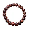 Strand Tibetan Red Flesh Bloods Three Eyes Tibet Pärlor 10mm Single Circle Armband Old Agate