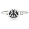 Bangle Diverse Lotus Vorm Roestvrij Staal Essentiële Olie Diffuser Medaillon Armband Bangles 10 stks Gratis Pads Drop