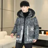 Men's Fur Faux Fur Men's Hooded fur collar Coat 2023 Winter Fleece Thickened Warm Jacket New Fashion Trend coat J231111