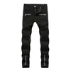 Pantalons pour hommes Zipper Slim Jeans Car Straight Hip Hop Street Wear