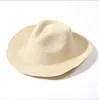 Men Top Hat Summer Jazz Hats Female Panama Straw Hat Sun Shade Beach Wide Brim Caps Outdoor Seaside Holiday Hat Breathable Bucket Hat Fashion Accessories BC606-2