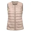 Women's Vests Autumn Winter Women Sleeveless Waistcoat Jacket Ultra Light White Duck Down Vest Female Short Vest Outwear Oversize 7XL AB1839 231114