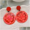 Charm rode tomaten oorbellen rond druppel oorbel acryl fruit