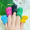 Shoe Parts Accessories 1PC Cute 3D Mini EVA Beach Hole Little Croc Keychain Girl Gift Bag Decoration Keyring Floating Key Chain Charm 230414