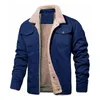 Jaquetas masculinas inverno bombardeiro jaqueta de alta qualidade masculino pelúcia engrossar lã lapela bordado grosso quente carga casacos 3xl
