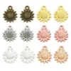 Charms 20PCS Sunflower Flower Metal Charm Jewelry Pendants For Making Necklace Bracelet Supplies 14MM 18MM