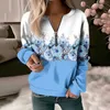 Women's Sweaters Apparel Shirt Large Light Printed Fashion Casual Zipper Round Neck Long Sleeved Sweater Ladies Extra Sweatshirts