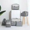 Duffel Bags Business Waterpround Bag Düzenli Bagaj 7 PCS Giysiler Organizatörü için Bavul Koşusu 2023 Seyahat Yüksek Dereceli Paketleme Küp Seti Soomile