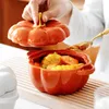 Bowls Pumpkin Shaped Ceramic Bowl With Lid Soup Salad Dessert Dish Creative Tableware Christmas Decorative Jar Thanksgiving Gift