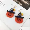 Charm halloween ny stil tecknad vit spökörhängen pumpa dropp rolig härlig akryl dingle för kvinnor tjej leverans juvel dhgarden dhbv7