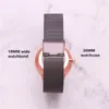 Montres-bracelets 36mm café montre-bracelet femme montres avec acier inoxydable chocolat violet foncé maille bracelet bandes goutte