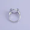 Cluster Rings 13mm Cabochon Gemstone Setting For Ring DIY 925 Silver With 3 Layers 18K White Gold Plating