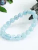 Link Bracelets 10mm Round Sky Blue Aquamarines Chalcedony Bracelet Treasure Hand Strings Womens Elastic Jewellery Making Design Natural