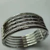 is Bracelet Design Symmetrical, Fashionable, Exaggerated, and Personalized. Sier Engraved Stripes Are Popular Jewelry