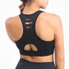 Camisas ativas 2023 tamanho grande perfurado esportes sutiã feminino fitness correndo yoga sexy à prova de choque respirável tanque superior