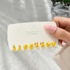 Stud Earrings S925 Needle 4Pairs Kawaii Set Colorful Flower Fruits Ear Post For Girls Student's Korea Jewelry Gifts