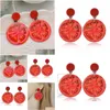 Charme boucles d'oreilles de tomate rouge rond