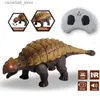 Electric/RC Animals Simulation Remote Control Dinosaur Ankylosaurus Creative Animal Novely Puzzle Model Prehistoric Animal Model Boy Kids Toy Gifts Q231114