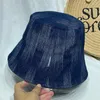 Bérets japonais Simple Tie-dye Denim seau chapeau femmes printemps et automne décontracté polyvalent bassin chapeaux en plein air ombrage casquette de pêcheur