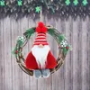 Dekorativer Blumen-Gesichtsloser Gnome-Reben-Kreis-moderne runde Puppe-Weihnachtsanhänger-Ausgangsdekoration