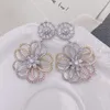 Dangle Earrings Lanyika Fashion Jewelry Young Lovely Hollow Lines Flower Cute Zircon Micro Plated Anniversary Birthday Trendy Gift