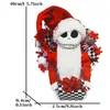 Flores decorativas Jacks Skellington Wreath Horror ACRYLIC Garland Door pendurado Decoração ao ar livre Halloween Christmas Home Supplies