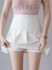 Skirts Zoki Sexy Women Pleated Summer High Waist Chic A Line Ladies Pink Mini Korean Zipper Preppy Style Girls Dance 230414