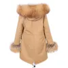 Fausse fourrure pour femmes MAOMAOKONG 2023 manteaux à col réel amovibles femme veste d'hiver à capuche doublure en fourrure de lapin longues Parkas vêtements féminins 231114