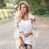 Damen Blusen Aushöhlen Spitze Kimono Strickjacke Damen Blumendruck Langarm Strickjacken Damen Sommer Bluse Lose Chiffon Tops Oberbekleidung