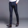 Men's Suits Fashion High Quality Cotton Men Suit Pants Straight Spring Autumn Long Male Classic Business Casual Trousers Full Length