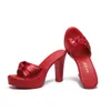 slipper BEYARNE Open Toe Black Block Heel Elegant Summer Shoe New Fashion Women Slipper Platform High For Ladie Party
