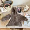 Giacche Autunno Inverno Bambini Plus Giacca calda con cappuccio in velluto Solid Boy Baby Addensare maniche lunghe Top Ragazza Kid Costume in pile