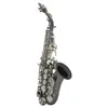Novo saxofone soprano dobrado preto banhado a níquel, saxofone soprano pequeno dobrado para prática profissional, saxofone de ensino