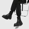 Siyah Premium Chelsea Boots Erkek Moda Kalın Bottom Martin Botlar Yükseklik Artan Orta Sigara Çizileri 112723a