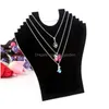 Jewelry Stand Unique Design Fashion Style Easel Black Necklace Bust Display Holder Veet Pendant Chain Drop Delivery Packaging Dhgarden Dhrug