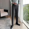 Men's Suits 2023 Spring And Summer Ankle Length Pants Men Slim Work Jogging Social Formal Suit Trousers Male Brand Korea Style Size T86