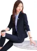 Calças femininas de duas peças ternos de negócios formais mulheres escritório profissional blazers pantsuits calças conjunto moda carreira entrevista trabalho wear