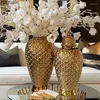 Opslagflessen Creatieve keramische doornen JAR GOUD PLATISCHE ALGEMEEN ALGEMEEN ALGEMENE TANKBALS Decoratie Bloemarrangement Sieraden Jaren Cosmetische containers