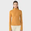 LL Yoga-Jacke, Designer-Luxus-Damen-Herbst-Winter-Sport-Lauf-Fitness-Sweatshirt, eng, schnell trocknend, atmungsaktiv, Stehkragen, Reißverschluss, Cardigan-Mantel