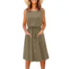 Casual Dresses Womens Summer Loose Round Neck Vest Dress With Women's Long Wrap For Women Teens