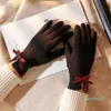 Fem fingrar handskar Grace Fashion Lady Glove Mitten Women Winter Vintage Pekskärm Kör VINDVÄNDIGT KÅ VARM