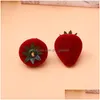 Scatole per gioielli New Fashion Mini Stberry Earring Stud Pendant Case Little Girl Red Form Veet Ring Trinkets Protector Flocking Dhgarden Dh6Oa