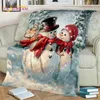 Blankets Santa Claus Blanket Christmas Blanket Flannel Blanket for Bedroom Livingroom Sofa Snowman Blanket Christmas Gifts Home Decor 231113